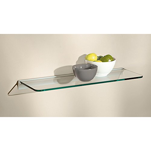 Glasregal / Wandregal ROUND+RAIL | 80×20 cm – klar/silber - 2