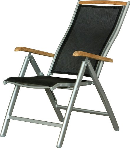 IB-Style - DIPLOMAT XXL Topqualität Gartenmöbel 13-Teilig | Fussbänke inklusive | Silber - Schwarz - Teak | Ausziehtisch bis 135-270 cm | Sicherheitsglas | Gartengruppe Gartengarnitur Sitzgruppe Gartenmöbelset