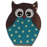 pinkeSterne ☆ Jungen Kinderschild Blau Holz Holzeule Eule Sterne Holzschild Deko