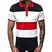 Produktbild JKLEUTRW T Shirt Herren, Männer Sommer Stripes Umlegekragen Atmungsaktives Fitness Essentials Tops Gemütlich Print Bluse Freizeit Langarmshirts Sportshirt Schnelltrocknendes