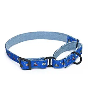 Harry Potter - Welcome to Hogwarts Dog Martingale Collar - by Mutt of Course (Color - Blue) (Medium Size)