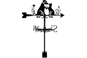 SUPERDANT Girouette de Jardin Exterieur pour Chat et Chien Girouette pour Animaux Girouettes en Métal Noir pour Animaux de Compagnie Décoration de Jardin Art Deco Jardin Exterieur