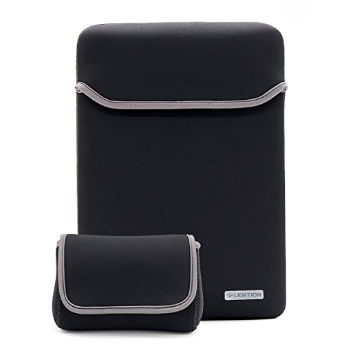 LENTION Wasserdicht Neopren Laptop Hülle für Notebook Computer 13.3 Zoll, iPad Pro 12.9, MacBook Air 13”, MacBook Pro 13”, mit einem kleinen Aufbewahrungsfach (Dunkelgrau)