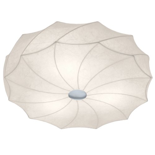 Eglo Deckenleuchte Modell Teadoro / in chromfarbenem Stahl / Lampenschirm Cocoon / HV 3 x E27 max. 60 W / exklusiv Leuchtmittel / ø 56 cm / Höhe 14 cm 91918