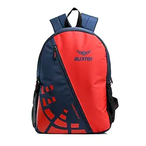 AUXTER Red/Navy Blue School Bag Casual Backpack College Bag Pack with Laptop Compartment