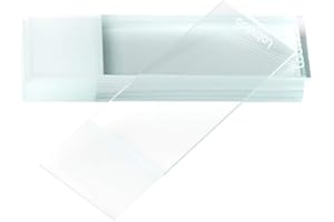 Labvida 100pcs Frosted Microscope Slides, Standard Grade, Dim.75x25mm(2.95''x0.98''), 90° Corners, Frosted 1 end 1 side, LVQ006Z