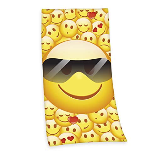 Herding 6159210516 Velourshandtuch Young Coll. Emotix, 75 x 150 cm, 100 % Baumwolle, bedruckt