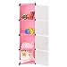 Produktbild Teamyy 4 Boxen Kleiderschrank Faltschrank Campingschrank Garderobenschrank Regal Schrank Pink