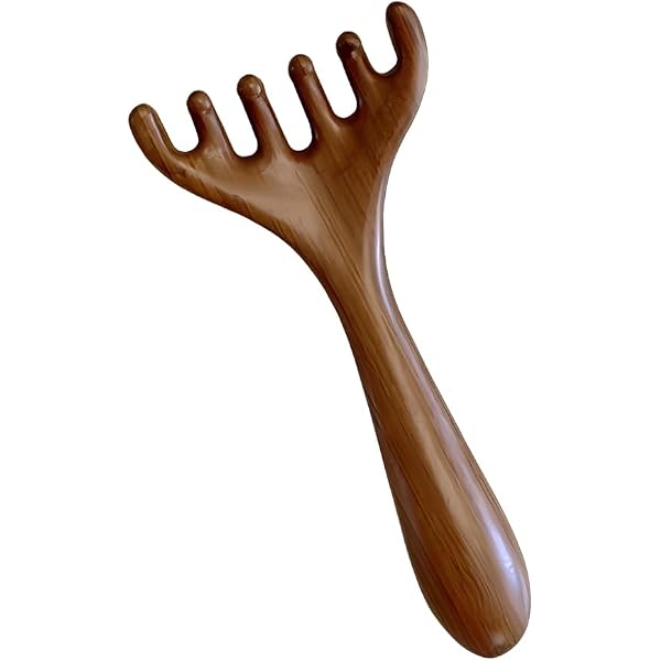 Natürlicher Sandelholz-Kamm & Scalp Massager Set – 2-teilig, Gua Sha Kamm Aus Holz Für Kopfhaut & Haare