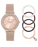 Anne Klein Damenuhr Analog Quarz mit Edelstahlarmband AK/N3166INST in der Farbkombination Rose Gold/Rose Gold