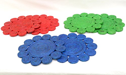 Newspaper Flower Table Mat Large Single Color Red