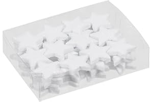 MIJOMA Streudeko 3D-Glitzersterne Glitzer-Sterne Streusterne Tischdekoration, Elegante und Moderne Dekoration für Weihnachten, Geburtstag, Hochzeit, Silvester (Größe: 2.5 cm - 48 Stück, Weiß)