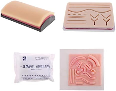 D DOLITY 3 Sets Human Wound Peritoneoscope Stomach Skin Pads Model Suture Repeated Practice Training School Nursing Study Kits