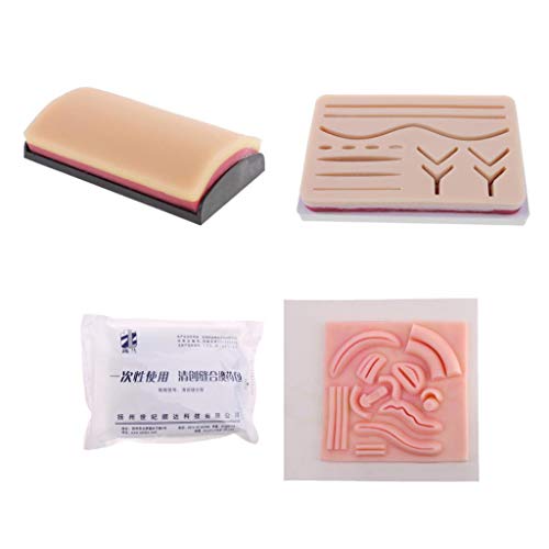 D DOLITY 3 Sets Human Wound Peritoneoscope Stomach Skin Pads Model Suture Repeated Practice Training School Nursing Study Kits