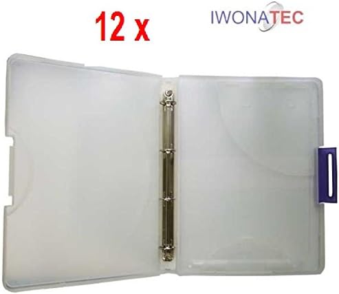 12 x A4 Ring Binder 4 RINGS Transparent Hard Box