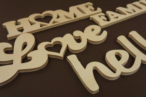 1x Deko Wortform HELLO Schild Holz Basteln Schriftzug Bemalen Hängedeko Kiderzimmer Hochzeit Wand - 2