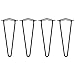 Produktbild Hurricom Haarnadel Tischbeine, 4er Set Mitte des Jahrhunderts Modern Stil DIY Hairpin Legs Schwarz mit Doppelstab, Bodenschoner, Schrauben, 35cm für Couchtisch