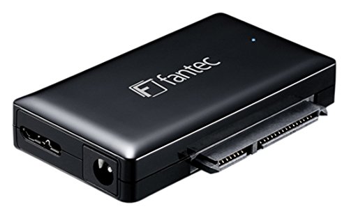 FANTEC AD-U3SA USB 3.0 zu SATA Adapter (für 6,35 cm (2,5 Zoll) oder 8,89 cm (3,5 Zoll) SATA I/II/III Festplatten und SSDs oder 13,34 cm (5,25 Zoll) Laufwerke, 6G Support) schwarz