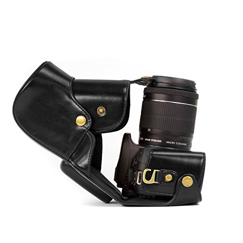 MegaGear Protection Noir Toujours pr  t  Camera Case en Cuir  Sac pour Canon EOS Rebel SL1 avec 18-55mm EF-S is STM  Canon EOS 100D  Baiser X7