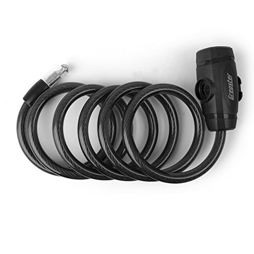 Gregster Fahrradschloss, Spiralkabelschloss fürs Fahrrad mit einer Länge von 150 cm, inkl. Halterung und zwei Schlüsseln, Schloss ist flexibel anbringbar, schwarz - 4