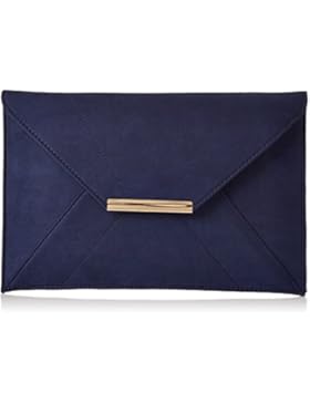 Dorothy Perkins Damen Seude Envelope Clutch, Blau (Navy), 30 x 20 x 5 cm
