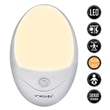 Emotionlite LED Nachtlicht mit Bewegungssensor und Dämmerungssensor Plug in Kinder Nachtlicht Sehr gut für Kinderschlafzimmer Badezimmer Flur Treppenaufgang Korridor Einbauschrank oder ein dunkles Zimmer Warmesweißes 2700K - 2