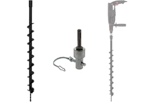 GT MARKET Erdbohrer Ø 60 mm mit Adapter für Bohrmaschine und SDS-Plus Bohrhammer