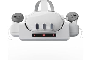 BeisDirect Ladestation für Meta Quest 3 VR Headset und Touch-Controller, Ladestation Ständer für Meta Quest 3 VR Wandmontierbare Griff-Ladestation + VR Headset Aufbewahrungsregal -