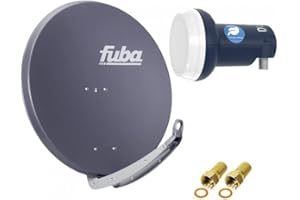 Satellitenschüssel Komplettset 1 Teilnehmer - Stromspar-Set | Fuba DAA 850 A Satellitenschüssel 85cm Alu anthrazit + DUR-line Blue Eco Single LNB (stromsparend, DVB-S2, HDTV, UHD 4K/8K, 3D)