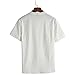 Produktbild UJUNAOR T-Shirt Solide Chinesischer Stil Herren Shirt aus Baumwolle Klassisches Hemd Knöpfen Oberteile Bluse(Weiß,XX-Large)