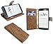 Produktbild Elegante Buch-Tasche für das LG V10 (H961N) in Braun Leder Optik Wallet Book-Style @ Energmix