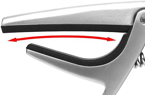Elagon EAG Guitar Capo - New Capo Design Especially Made for Electric and Acoustic Guitars Having a Curved Neck for Even Capo Pressure on All Strings. Quick-Release Trigger Style System - Easily Moved Up/Down the Neck. Rubber contact pads for protection of the neck on the contact points. High Quality Metallic Capo.