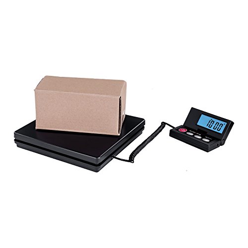 Steinberg Systems SBS-PT-40/1 Paketwaage Plattformwaage Digitalwaage (40 kg / 1 g, 24,5 x 24,5 cm, LCD Display, 2 x AAA/AC/DC) Schwarz