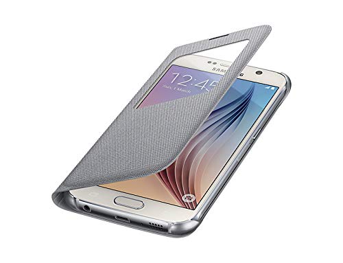 Samsung S-View - Funda oficial de tela para Samsung Galaxy S6  color plata- Versi  n Extranjera