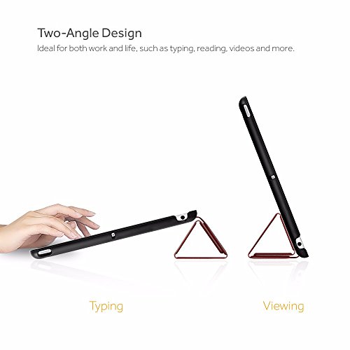 iPad 9.7 2017 Hülle, EasyAcc Ultra Dünn iPad 9.7 Zoll 2017 Smart Cover mit Automatischem Schlaf Funktion und Standfunktion – Hochwertiges PU Leder Hülle (Red, Kunstleder, Ultra Dünn) - 5