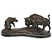 Produktbild Luxus Pur UG Büffel versus Bär Bronzefigur 49cm lang Künstler Signatur Bison Braunbär Szene