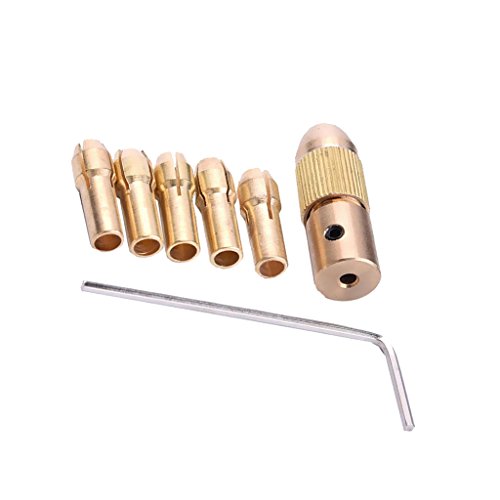 MagiDeal Spannzangen-Set (Spannmutter, Spannzangen 0,5/1/1.5/2.5/3.0 mm) Bohrer Spannzange 7 stk. kleiner elektrisch Micro Twist Bohrfutter Set mit Inbusschlüssel Schnellspannbohrfutter High Speed Stahl - 7