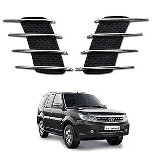 Oshotto 2Pcs OB-514 Car Decorative Electroplate Air Flow Intake Scoop Turbo Bonnet Vent Hood Compatible with Tata Safari/Storme