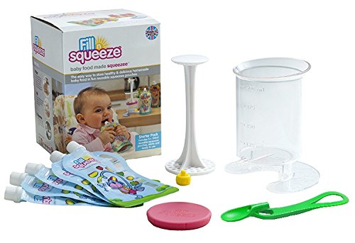 Fill n Squeeze Deluxe Weaning Baby Food Pouch Maker (Starter Kit)