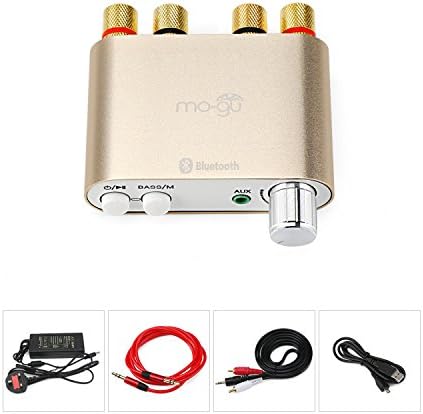 S800 Amplifier Bluetooth Gold 50W + 50W with UK Plug Power Supply