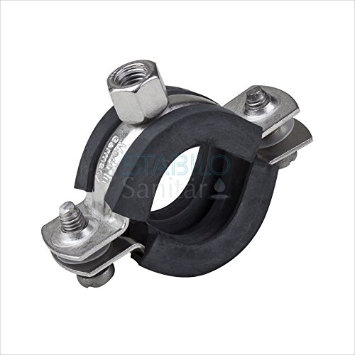 Stabilo-Sanitaer Edelstahlrohrschelle 48-52mm 1 1/ 2 Zoll Edelstahl Rohrschelle Rohrhalter Rohrbefestigung Rohrhalterung Schraubrohrschelle - 2