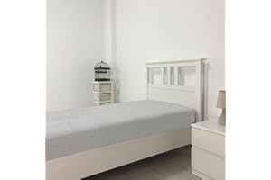 RUFINO DÍAZ Sábana Bajera Invierno Ajustable Coralina (Gris Claro - 105 cm) - Se Adapta Perfectamente a tu colchón - Tejido Suave, agrable y Resistente