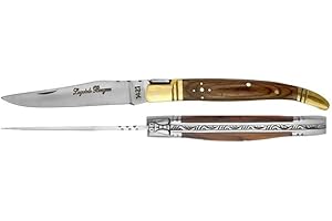 LAGUIOLE BOUGNA - Couteau Pliant de Poche - Lame 8 cm - Manche 10 cm en Bois de Palissandre
