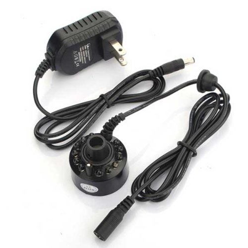 ZJchao(TM) Cool! 12 LED-Ultraschall-Nebel-Hersteller Fogger Wasser-Brunnen-Teich + Netzteil - 4