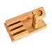 Produktbild WT-PCD Bamboo Storage iPhone Ipad Ladestand Mehrere USB-Ladestationen Flat Desktop Storage Rack Kompatibel Mit iPhone Ipad Iwatch