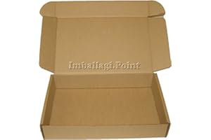 IMBALLAGGI POINT 10 pezzi SCATOLE DI CARTONE IMBALLAGGIO PIATTE 43x31x5cm FUSTELLATE AVANA