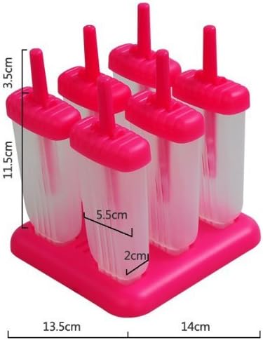 NO:1 Groovy Ice Pop Molds, Pink - Set of 6