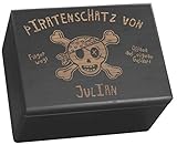 Erinnerungskiste für Andenken an Kindheit, Strand-Urlaub oder zur Einschulung. Stabile Nadelholz-Schatulle mit Deckel als Spiele-Kiste und Erinnerungstruhen für Grußkarten, Urlaubs-Bilder, Fotos uvm