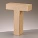 3D Letter "T" Paper Mache Signs Buff Papp Art Freestanding 17.5cm x 5.5cm (Letter T)