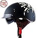 Produktbild TORC Jethelm Helm Leder Schwarz Motorradhelm mit Brille DOT-Zertifiziert Vintage Jet Harley Helm Bull Style Jahreszeiten Unisex,L57~58